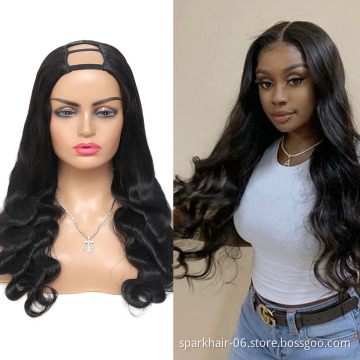 100% Human Hair Clip In U-Part Wigs,12a Mink Human Hair Straight Body Deep Curly,Wholesale Half Wigs Lace For Black Women
